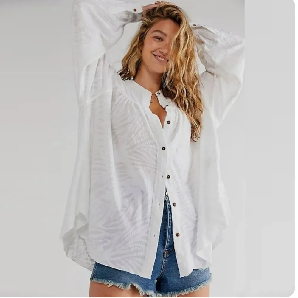 NEW Free People Can’t Stop Dreaming White Tunic Size Small